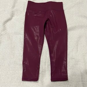 Zyia Light n Tight Lipgloss Metallic Capri Leggings High Rise 20” 6-8 NWOT